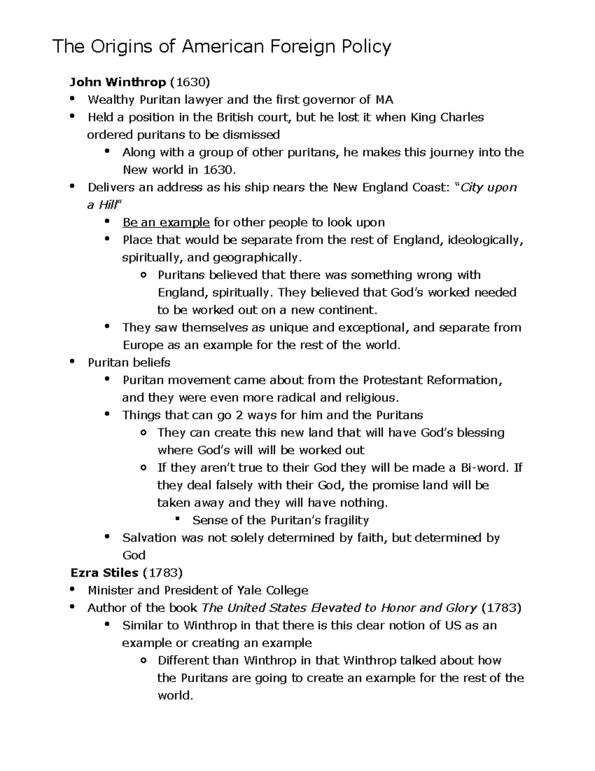 Syllabus for HIST 2340W: U.S. Diplomatic History Spring 2024 - Studocu