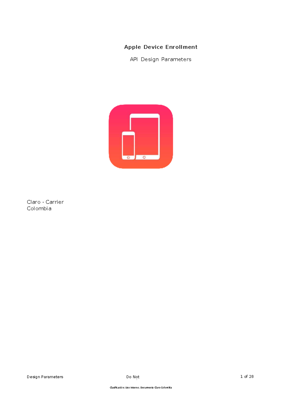 Claro - Apple Device Enrollment API Design Parameters v2 - Studocu