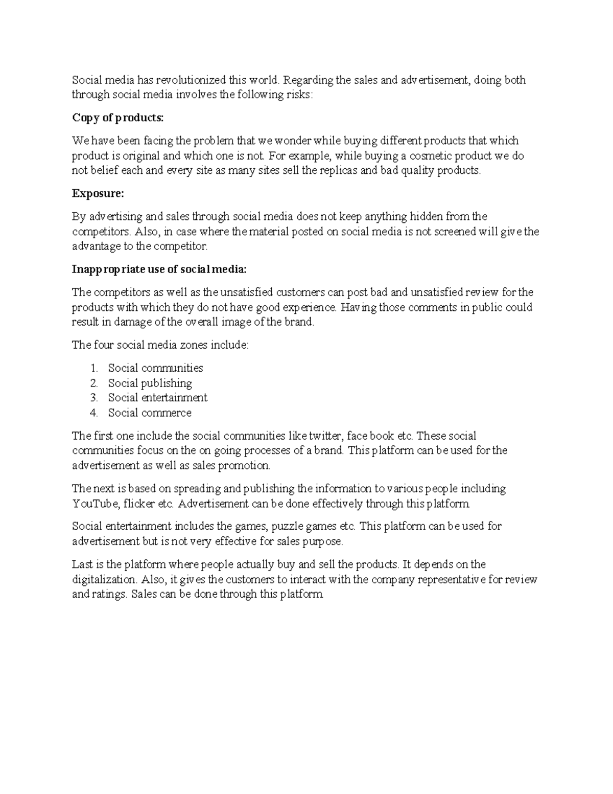 Impact of Social Media on Sales and Advertising Risks and Opportunities ...