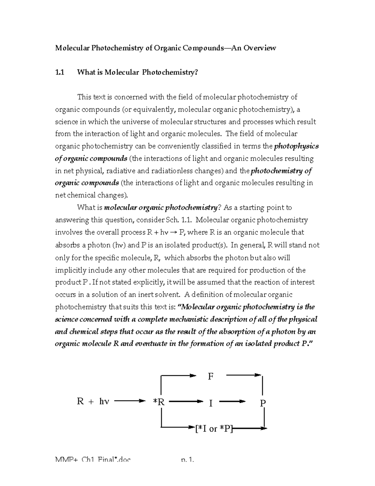 Chapter 1 - Overview of Molecular Photochemistry in Organic Compounds ...