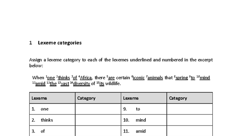 ENLL121 - Lexeme Categories and Clause Functions Exam Paper - Studocu