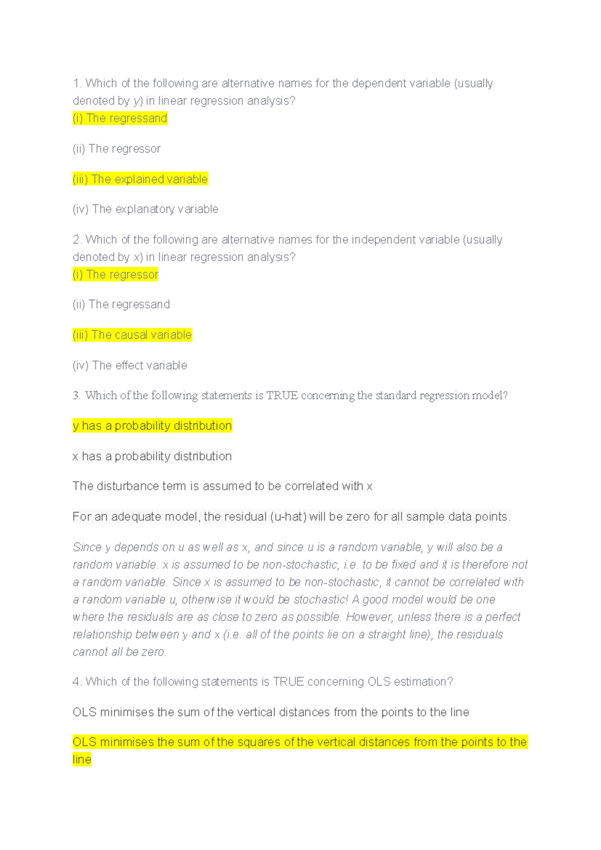 BT 1 - Linear Regression Analysis: Key Concepts and OLS Estimation ...