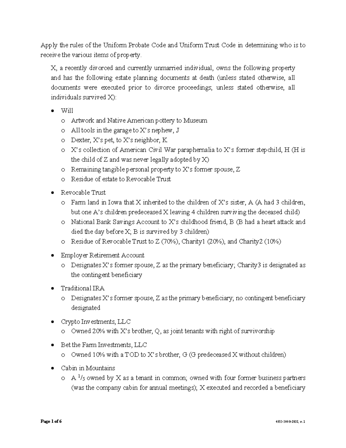 Uniform Probate Code & Trust Code: Property Distribution Scenarios ...