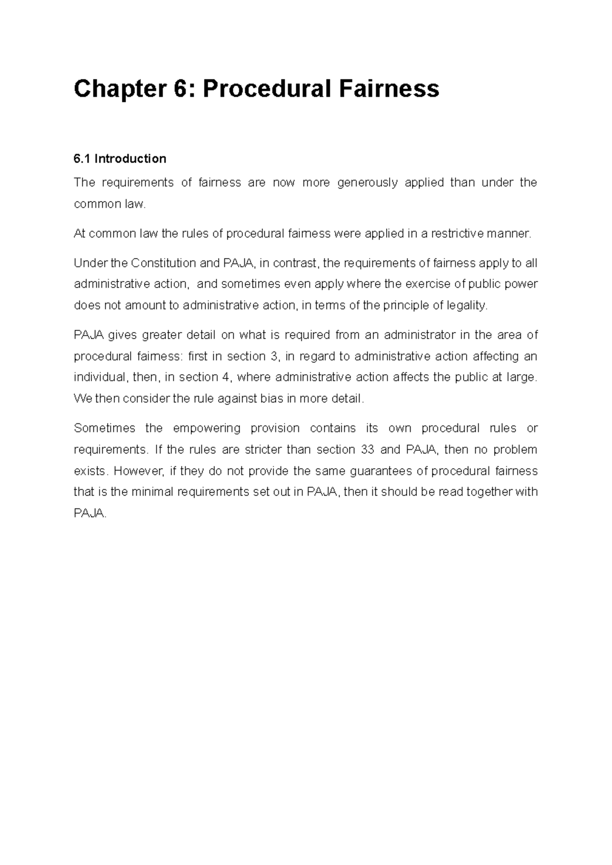 Chapter 6: Procedural Fairness in Administrative Law (LadM) - Studocu