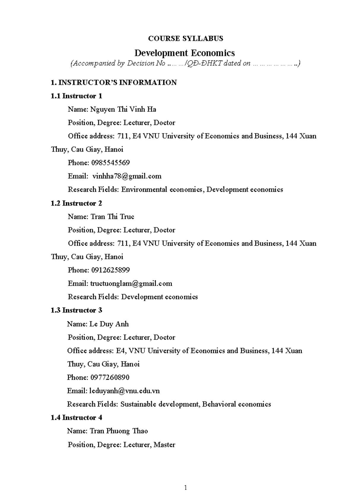 COURSE SYLLABUS: Development Economics (Undergraduate, 3 Credits) - Studocu