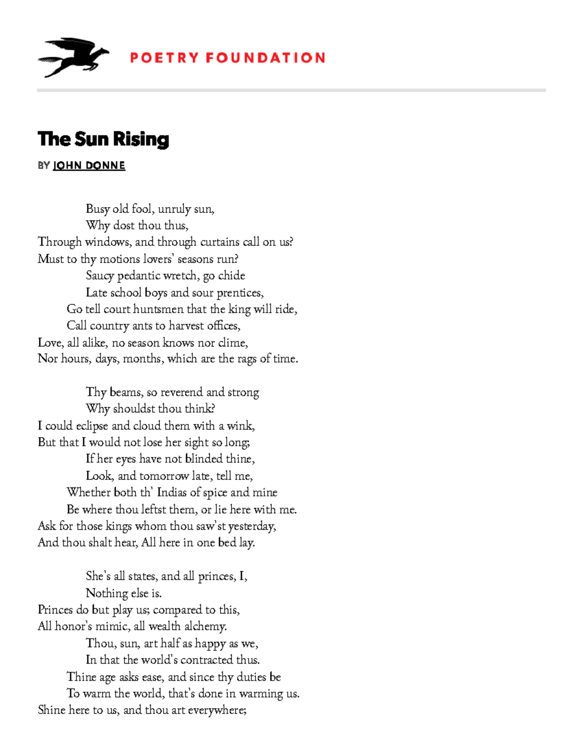 The Sun Rising Poem Symbolism - Infoupdate.org