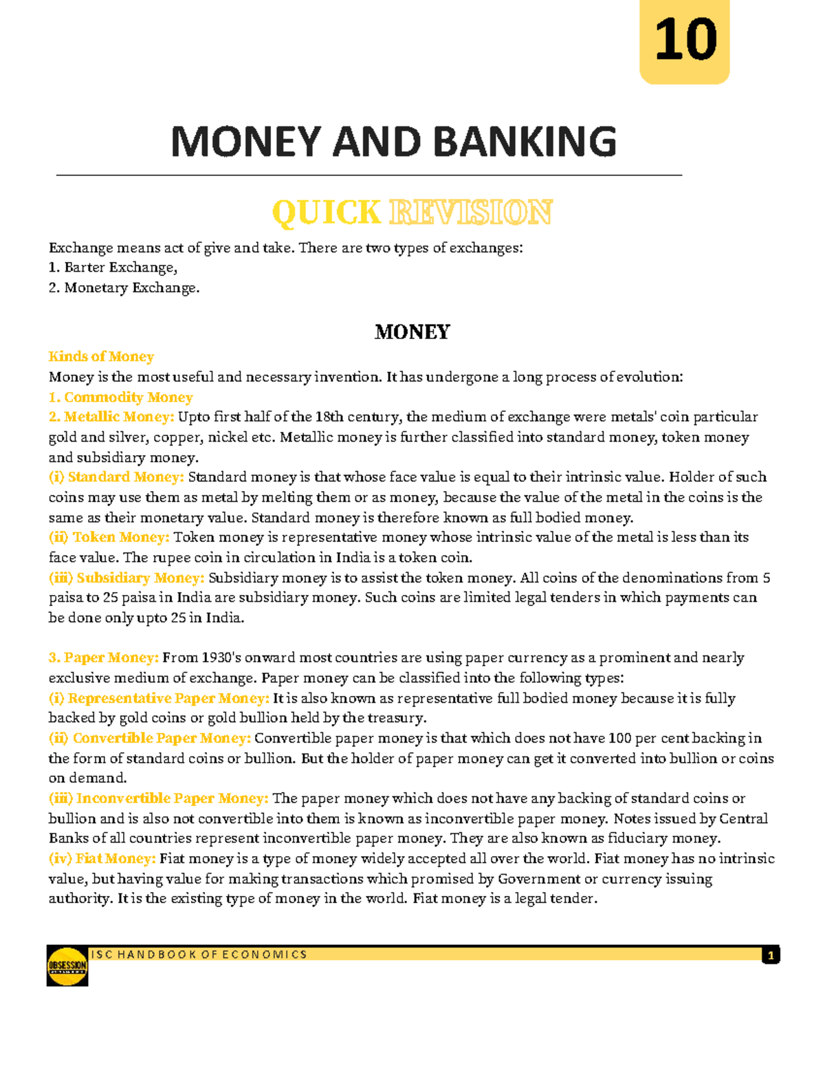 MONEY AND BANKING: Quick Guide to Key Concepts and Functions - Studocu