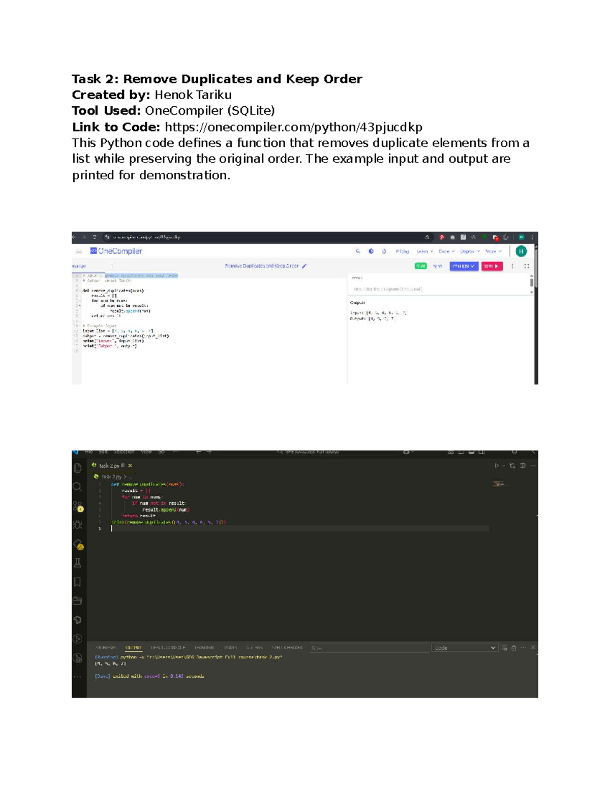 Remove Duplicates and Keep Order - Data structure - Task 2: Remove ...