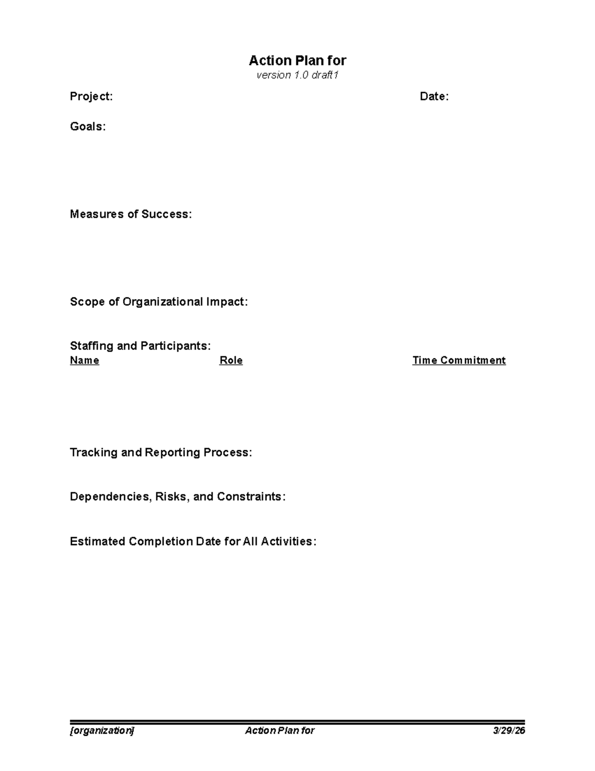 Action Plan Template for Project Management (PTNVPM-TMU) - Studocu
