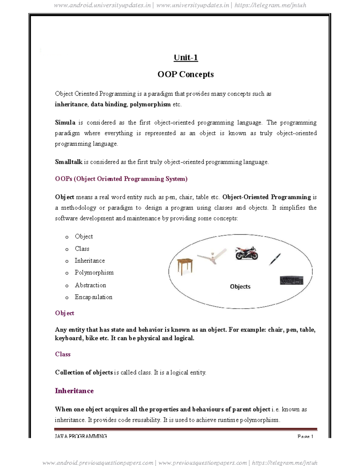 JAVA Programming Notes: OOP Concepts and Java Fundamentals - Studocu