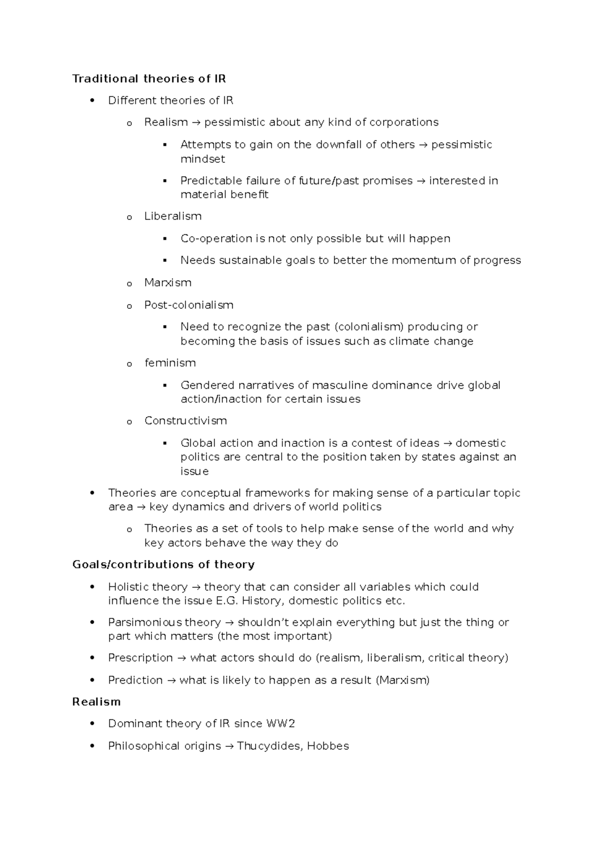 Theories of International Relations (IR): A Comprehensive Overview ...
