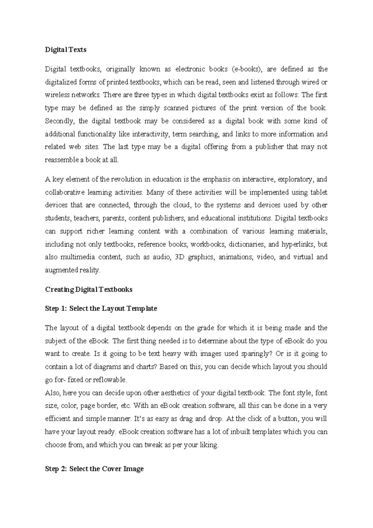 Digital Texts - Digital Texts Digital textbooks, originally known as ...
