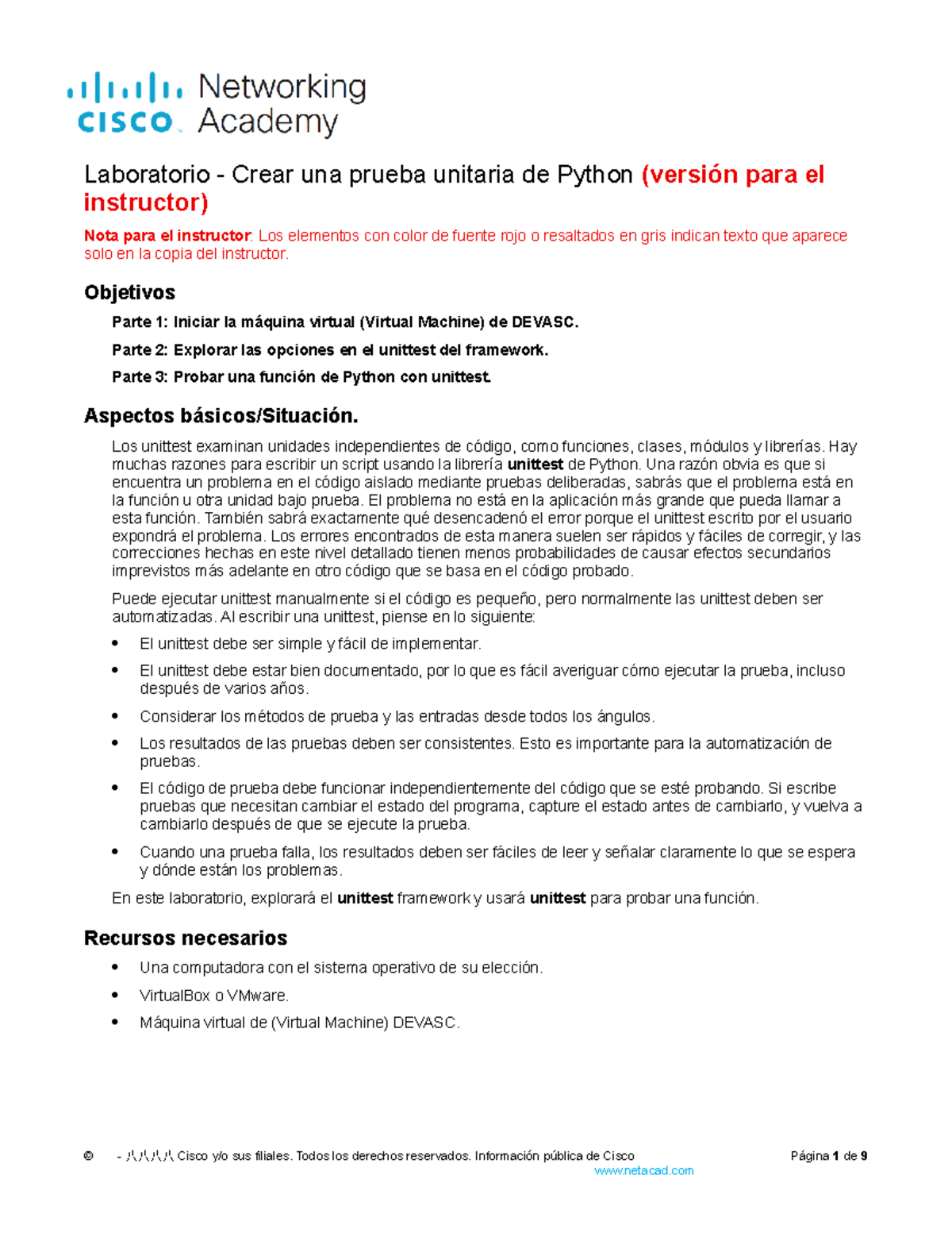 3.5.7 Lab - Creación de Pruebas Unitarias en Python - ILM - Studocu