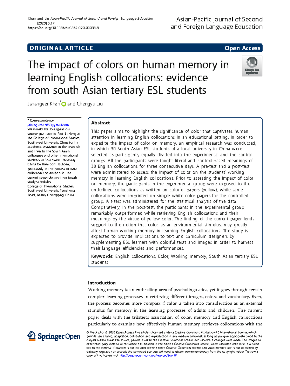 The Impact of Color on Memory in Learning English Collocations ...