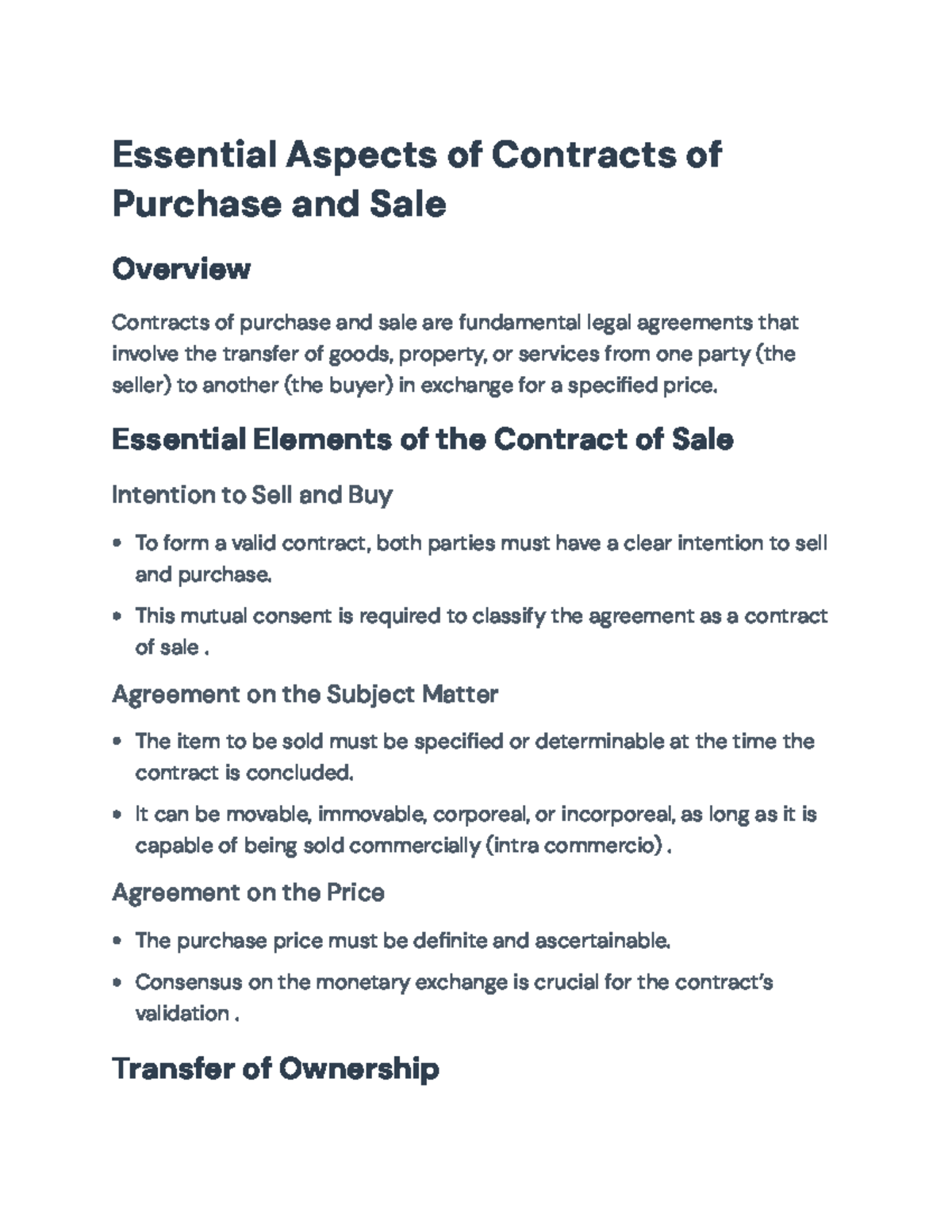 Contracts of Purchase and Sale: Essential Aspects Explained - Essential ...
