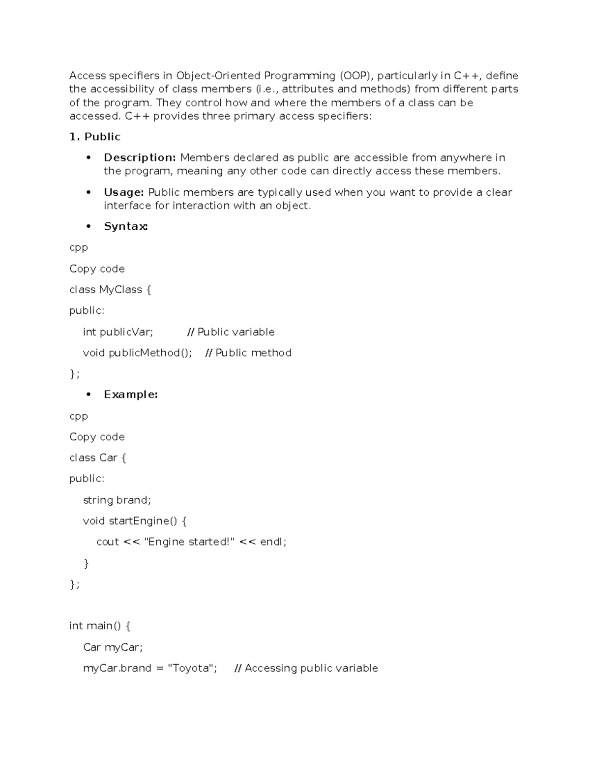 Access Specifiers in C++: Understanding Public, Private, and Protected ...