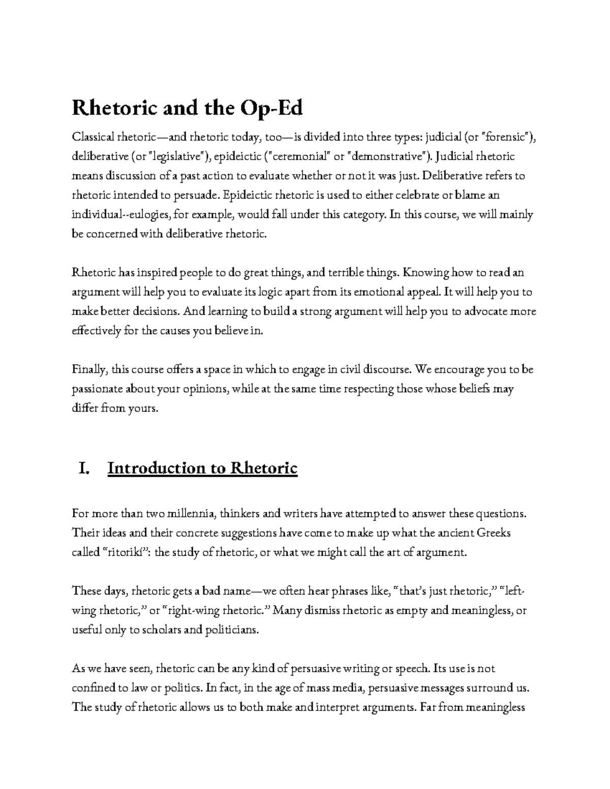 Rhetoric and Op-Ed Analysis: Understanding Persuasive Writing - Studocu