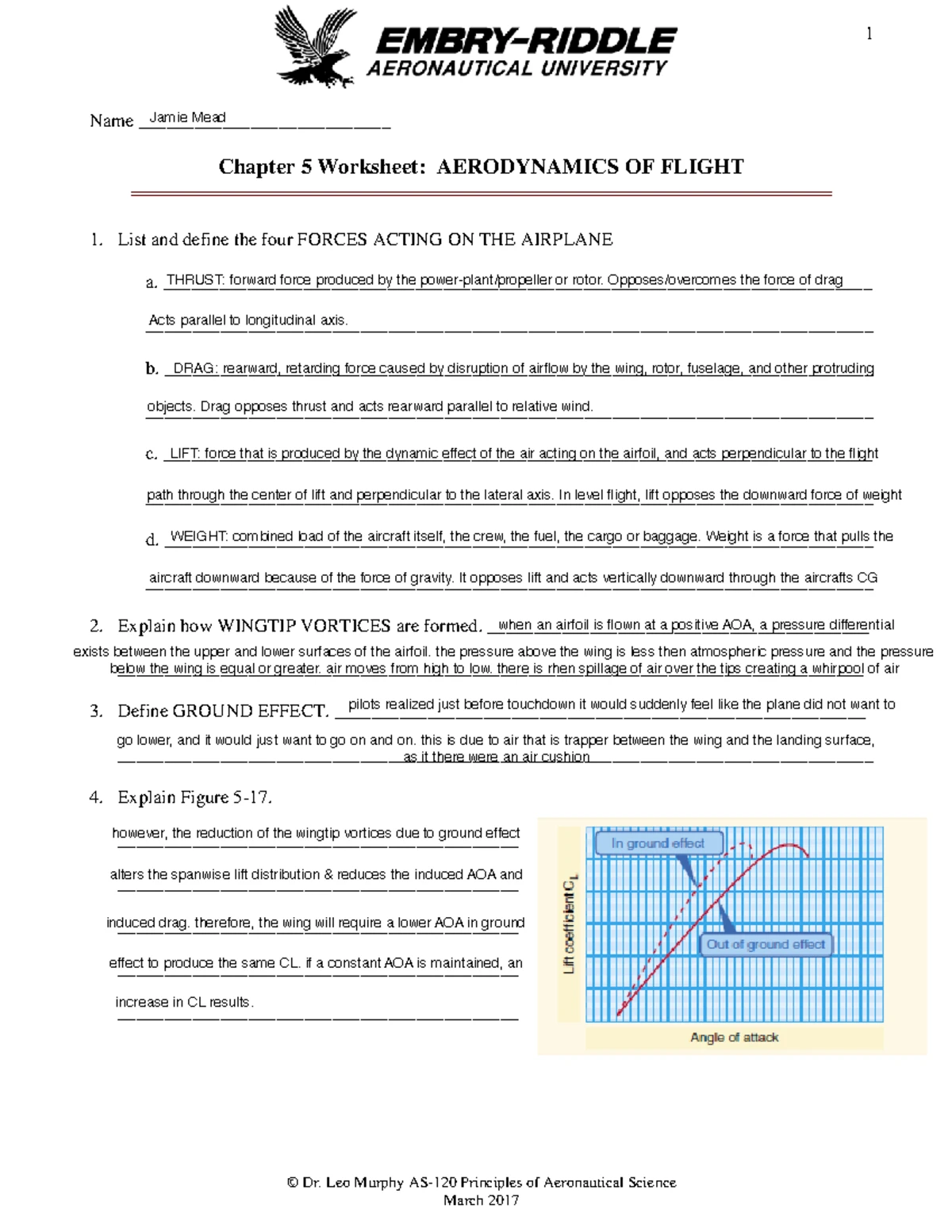 Chapter 4 Worksheet - 1 Copyright © 2017 Dr Leo F Murphy AS-120 ...