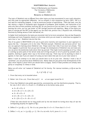 Assignment 2 (Final) - MAST20026 Real Analysis School of Mathematics ...