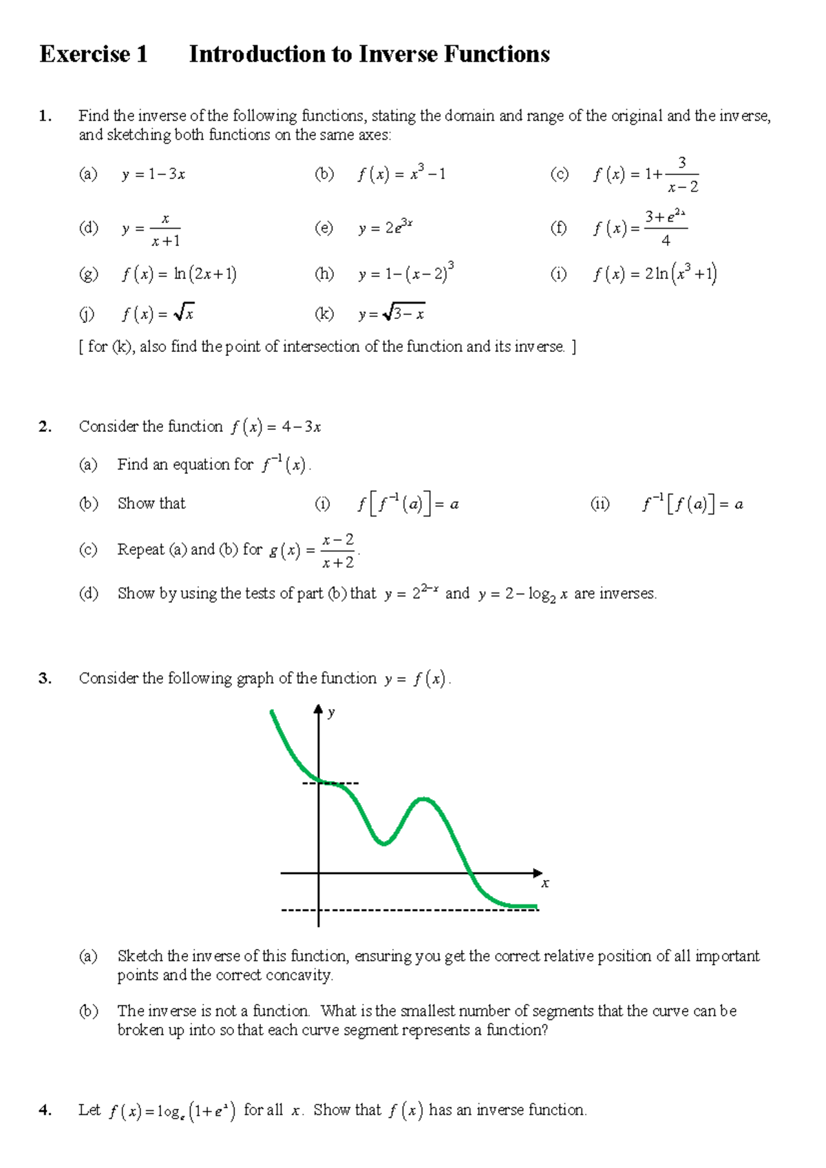 Inverse Trig Questions with Solutions (Math 101) - Studocu
