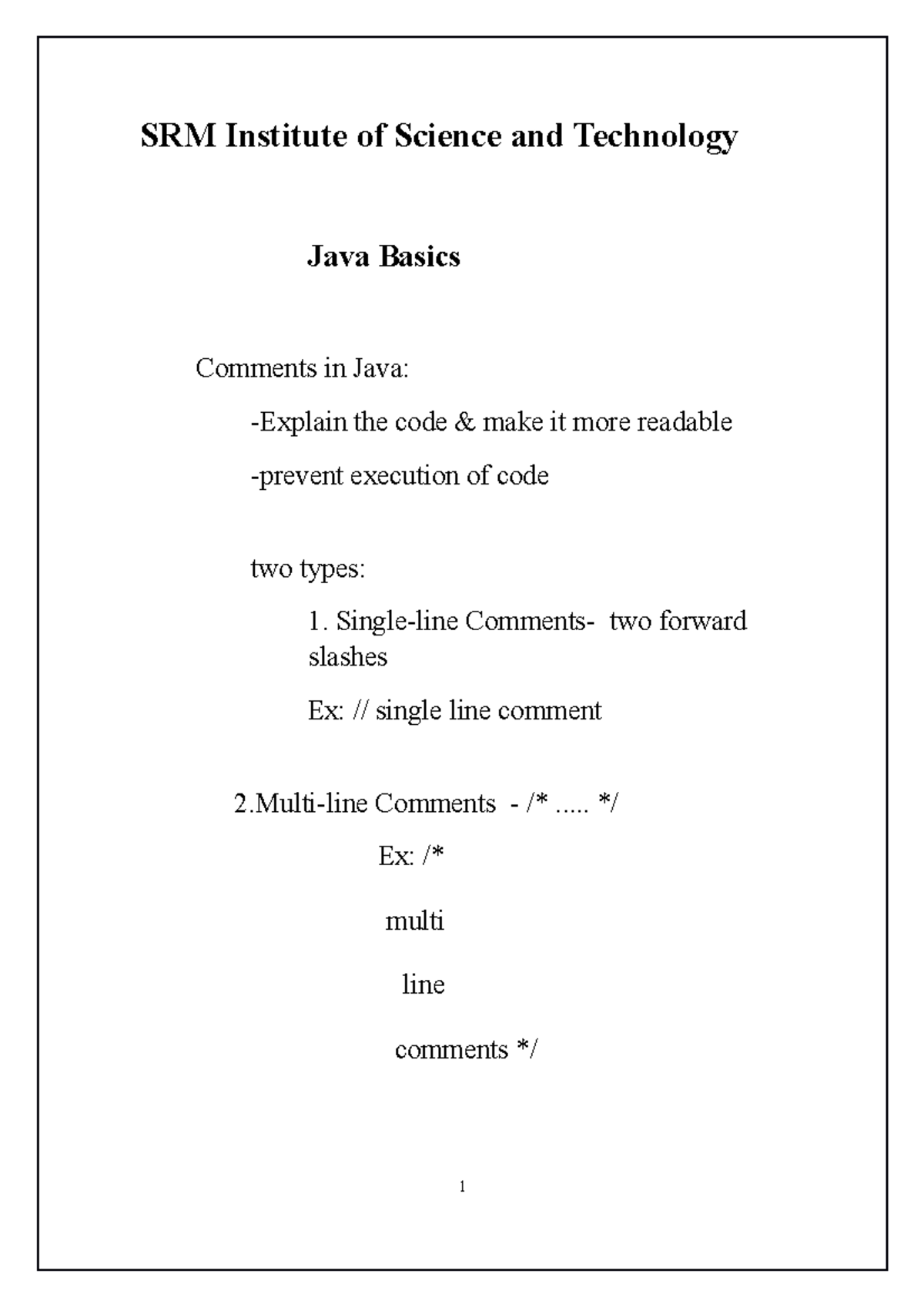 Java Programming-Notebook - SRM Institute of Science and Technology ...