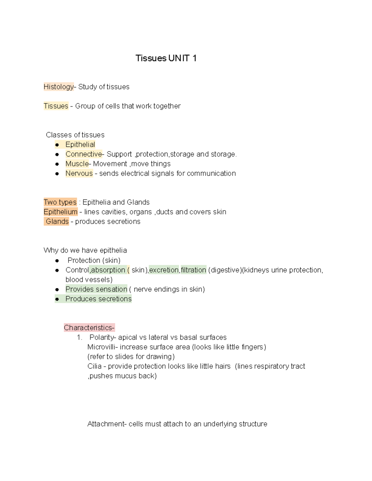 Anatomy 221 - Lecture Notes on Tissues and Integumentary System - Studocu