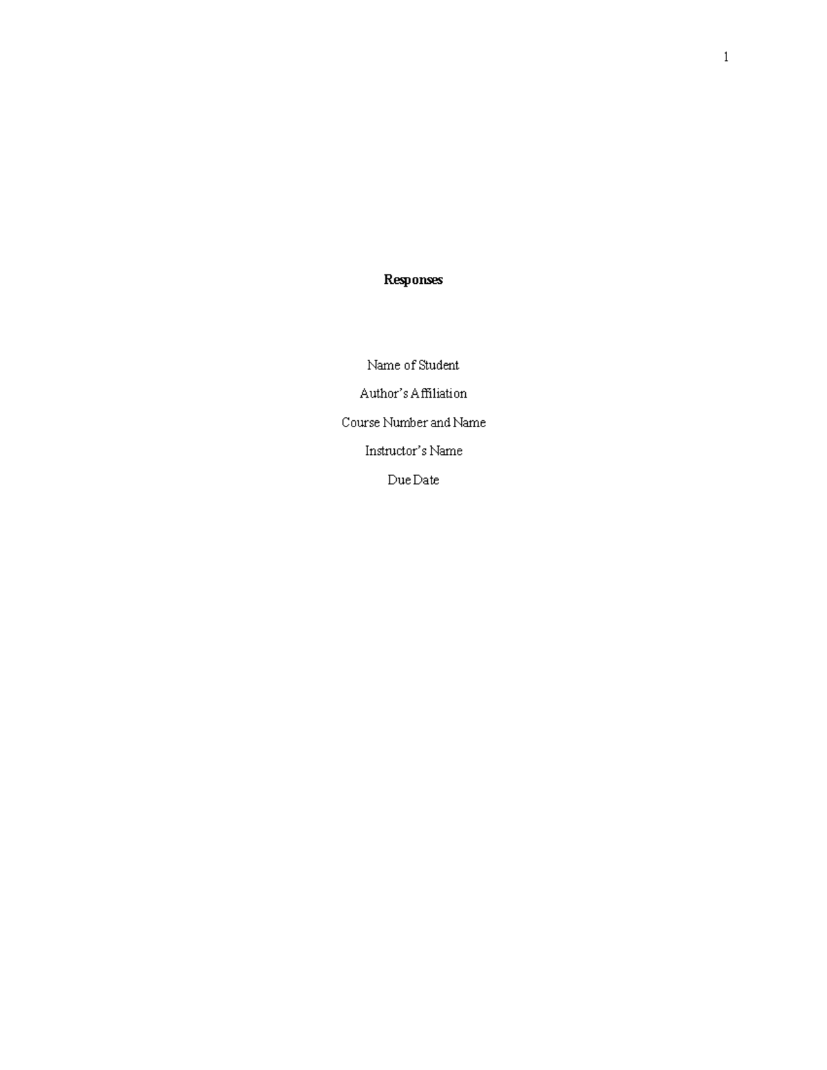 Responses - Computer Science Paper - 1 Responses Name of Student Author ...