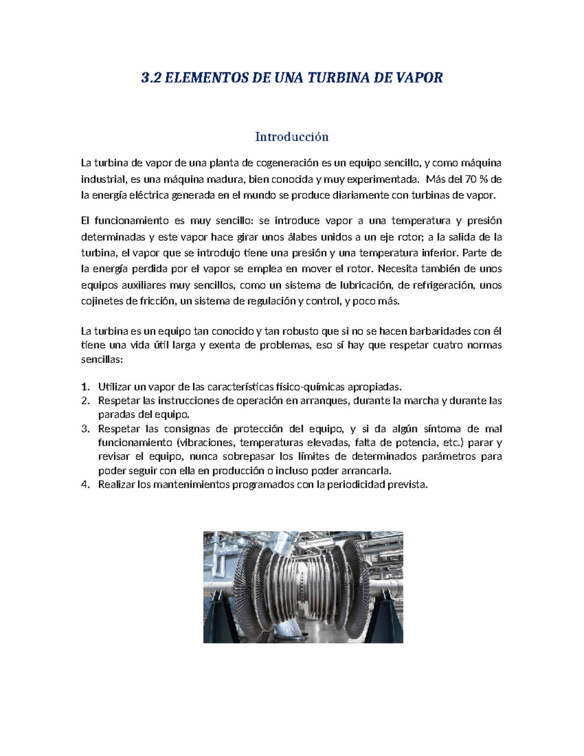Elementos de la Turbina de Vapor - 3.2 Detalles Importantes - Studocu