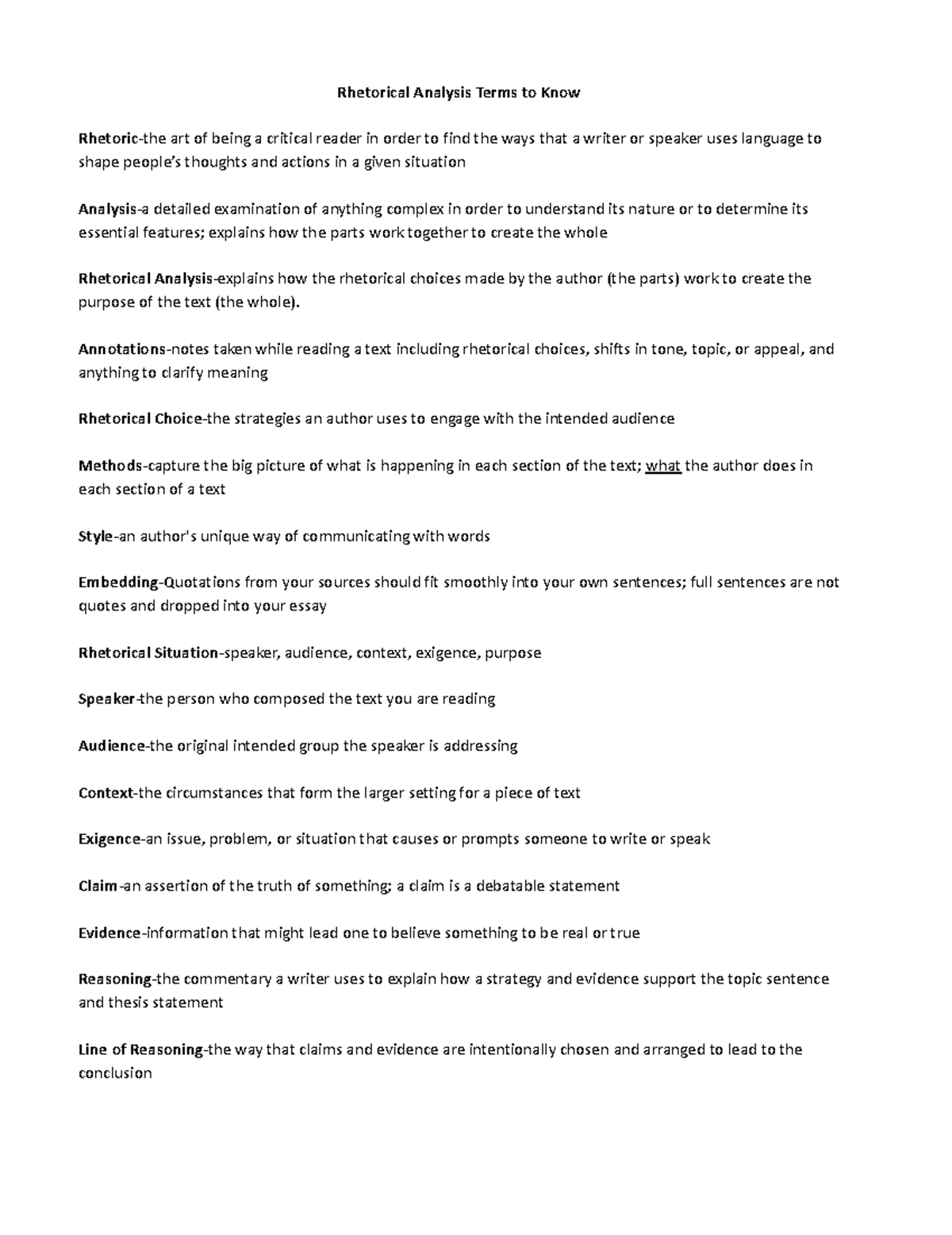 Rhetorical Analysis Terms & Strategies for Effective Writing (ENG 101 ...