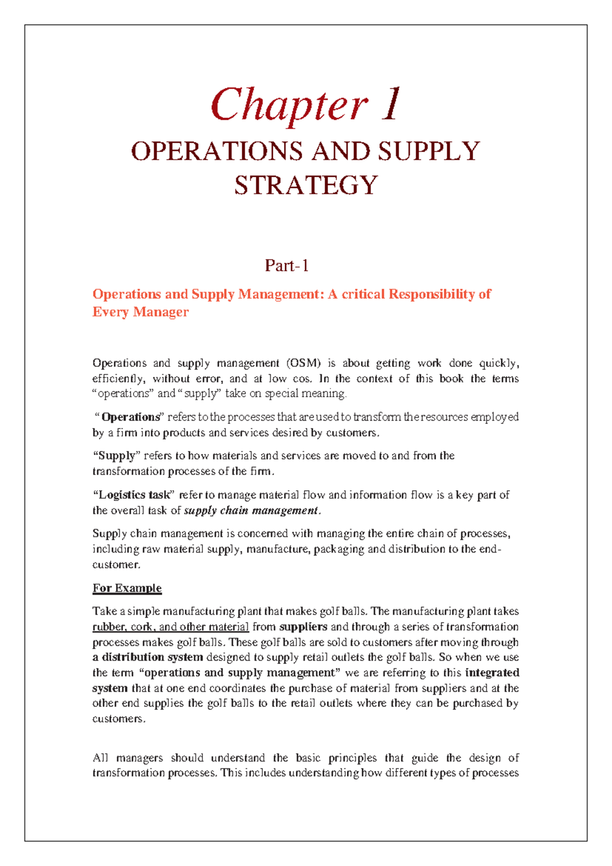 Chapter 1: Operations and Supply Chain Management Overview - Studocu