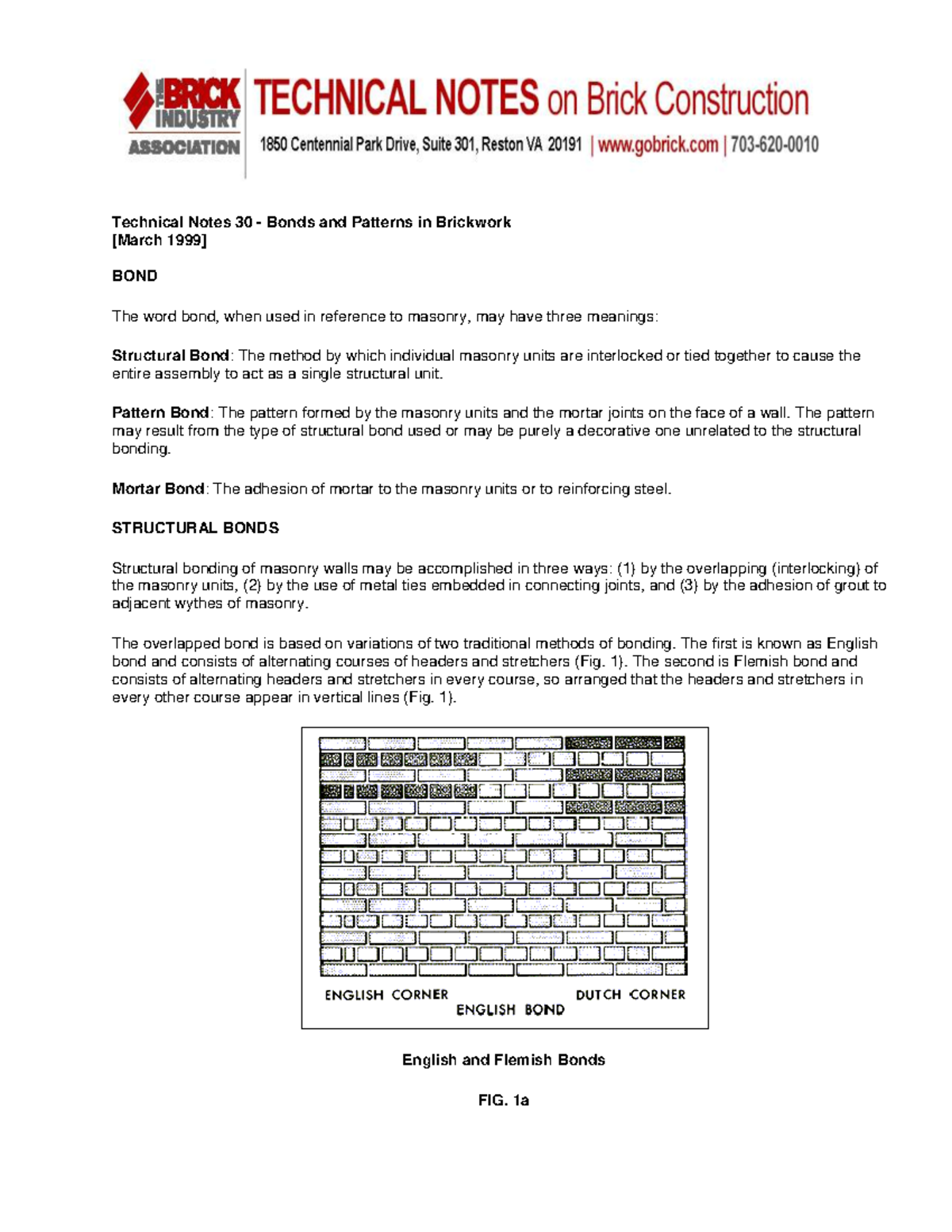Technical Notes 30: Bonds and Patterns in Brickwork Explained - Studocu
