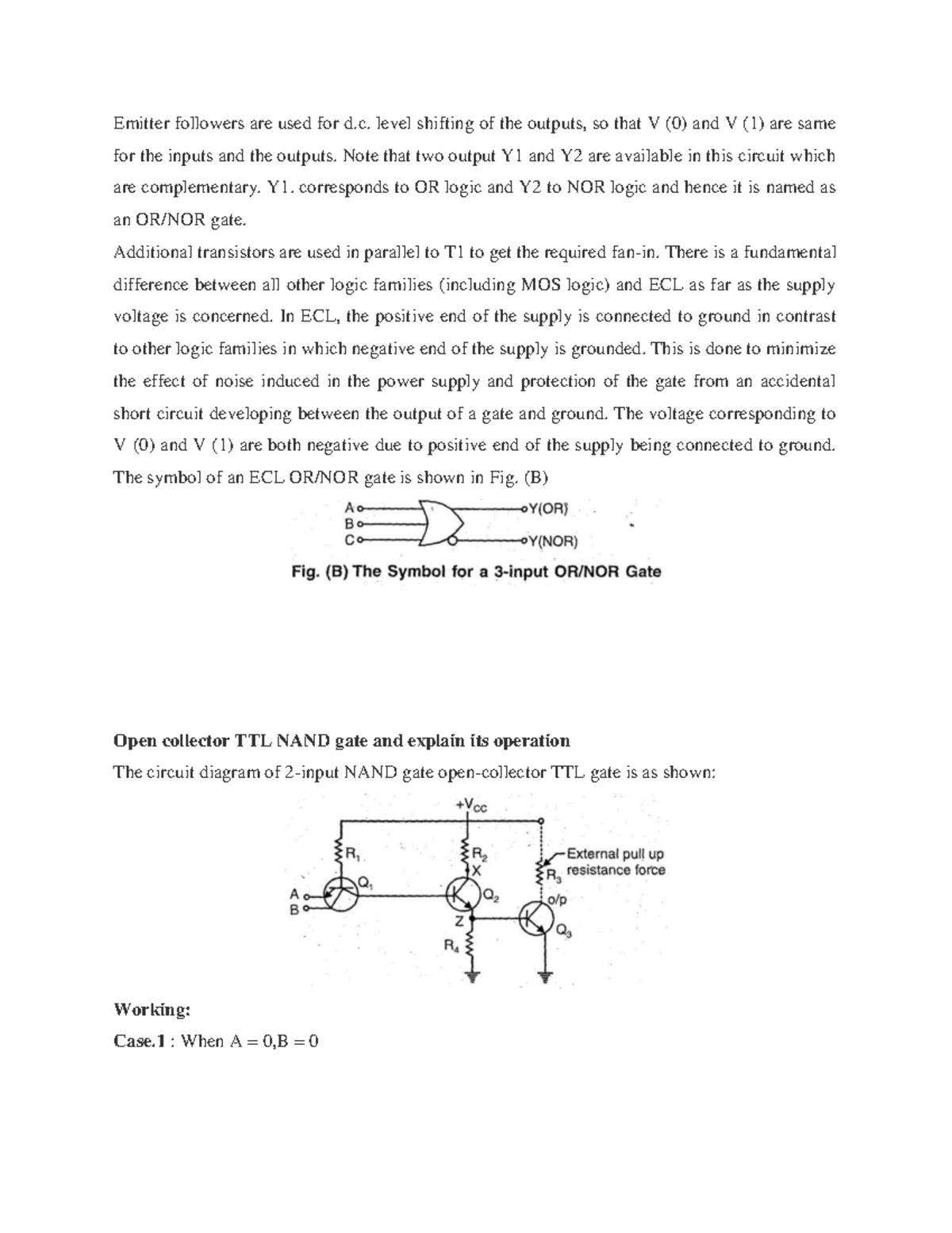 TTL NAND Gate Analysis: Open Collector Operation Explained - Studocu