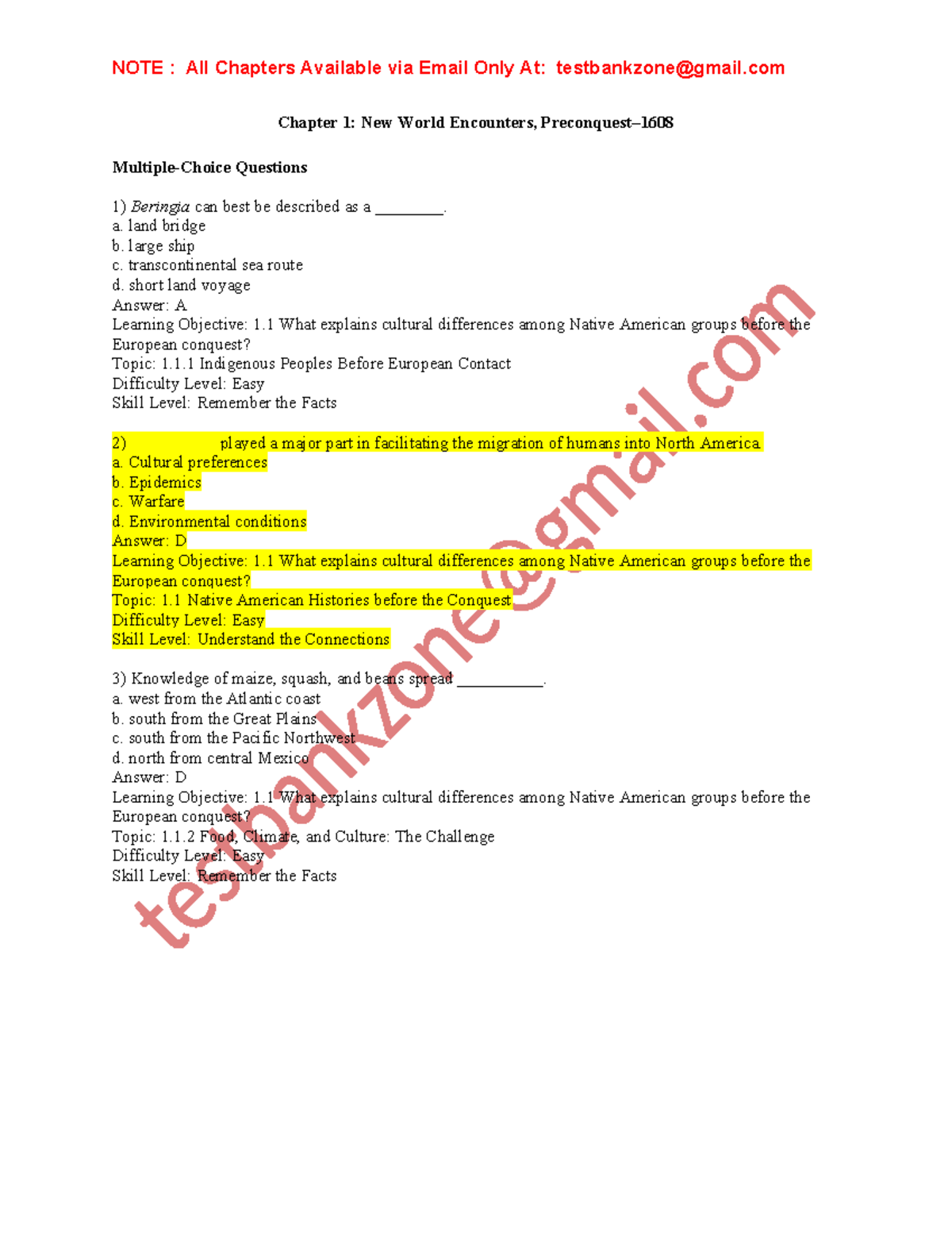 Test bank and solutions for American Stories, A History of the United ...