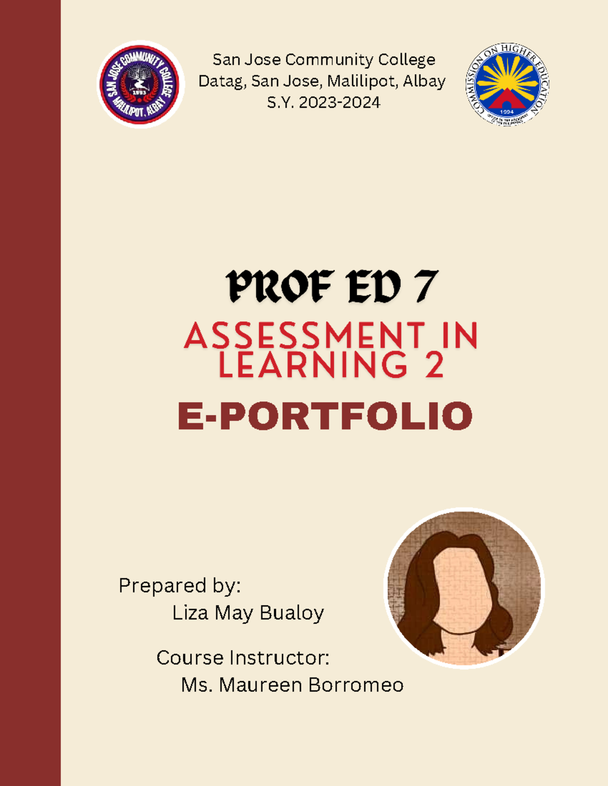 E-Portfolio for Prof Ed 7: Insights on Assessment in Learning 2 - Studocu