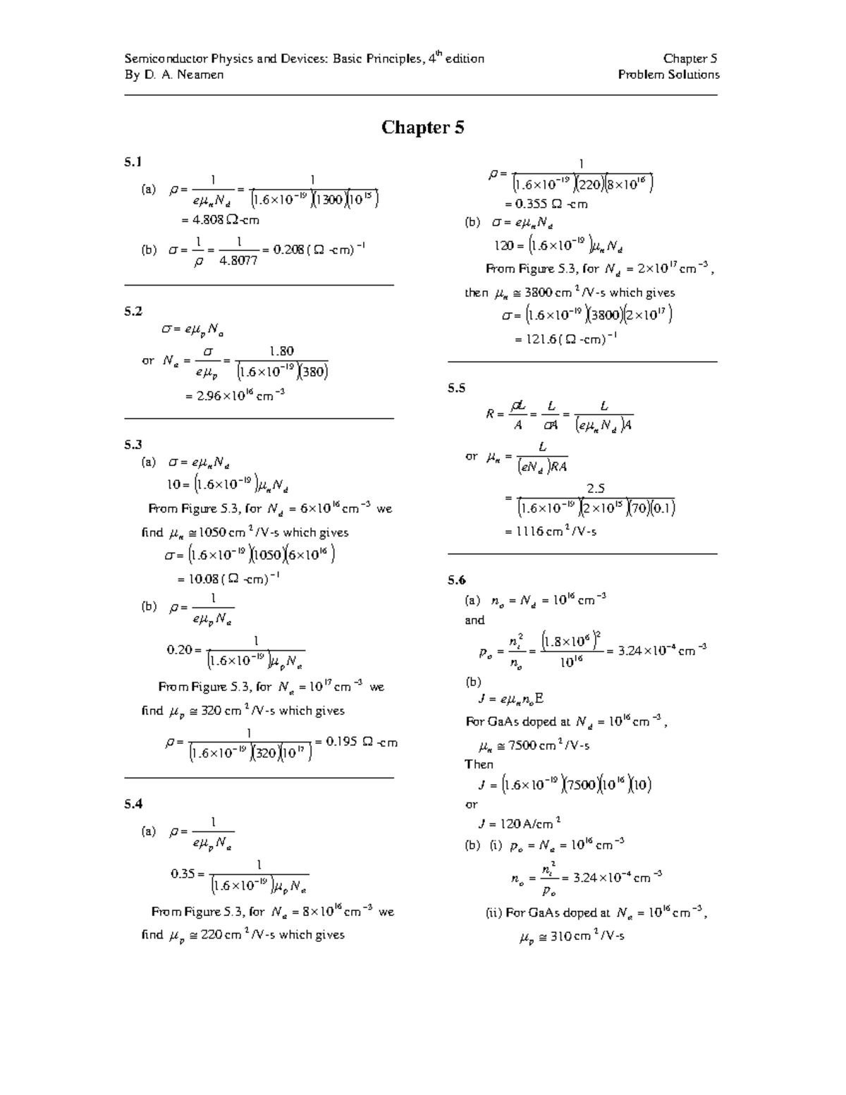 Chapter 5 - ...... - Semiconductor Physics and Devices: Basic ...