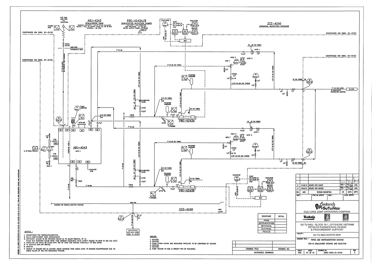 P&ID STN-N Demulsifier Storage & Injection ABJ-4243 PBE-4243A/B - Studocu