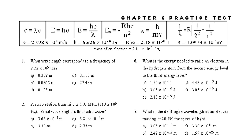 Ch 6 Practice Test - AP Chem Homework Review - Studocu