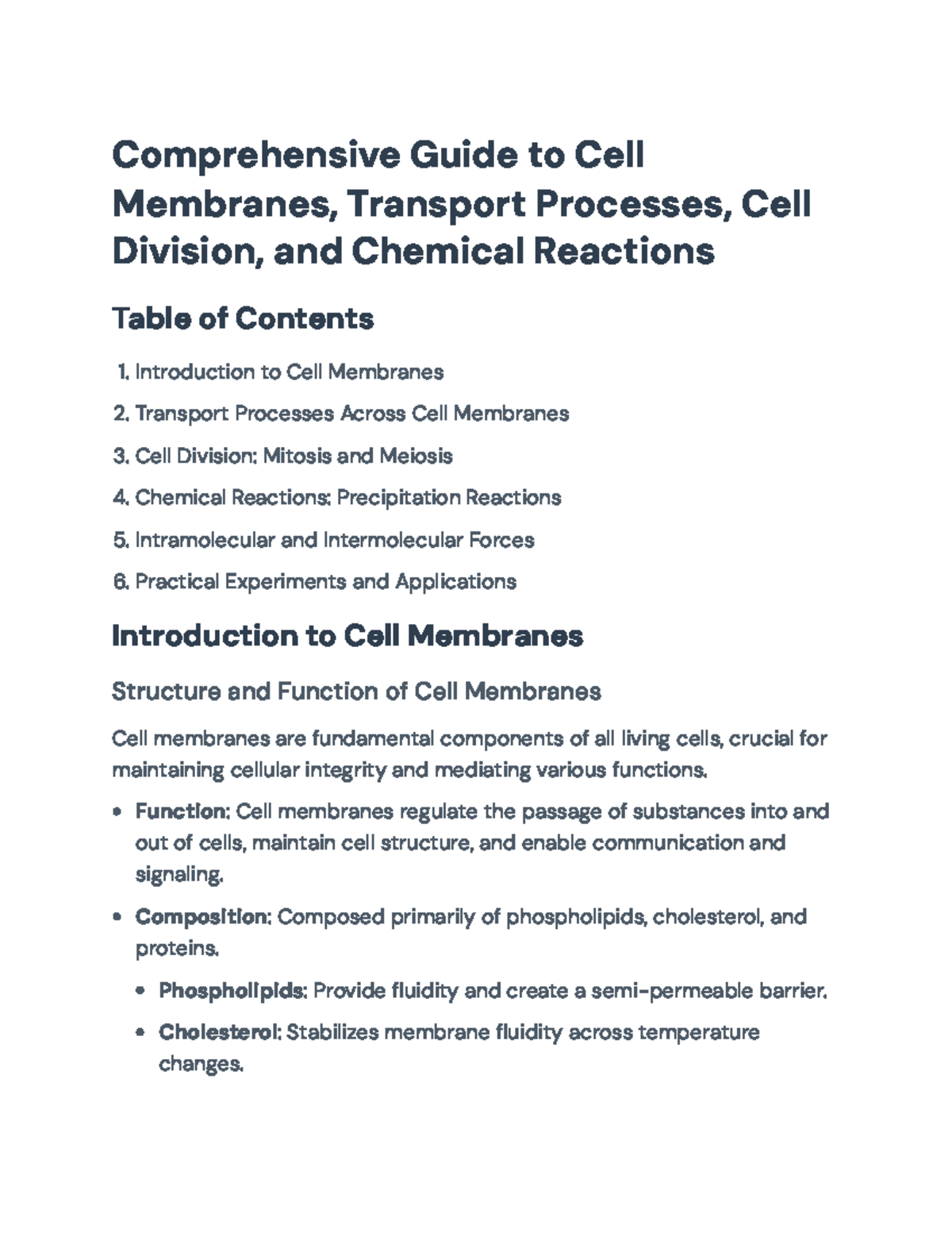 Comprehensive Guide to Cell Membranes and Related Processes (Bio101 ...