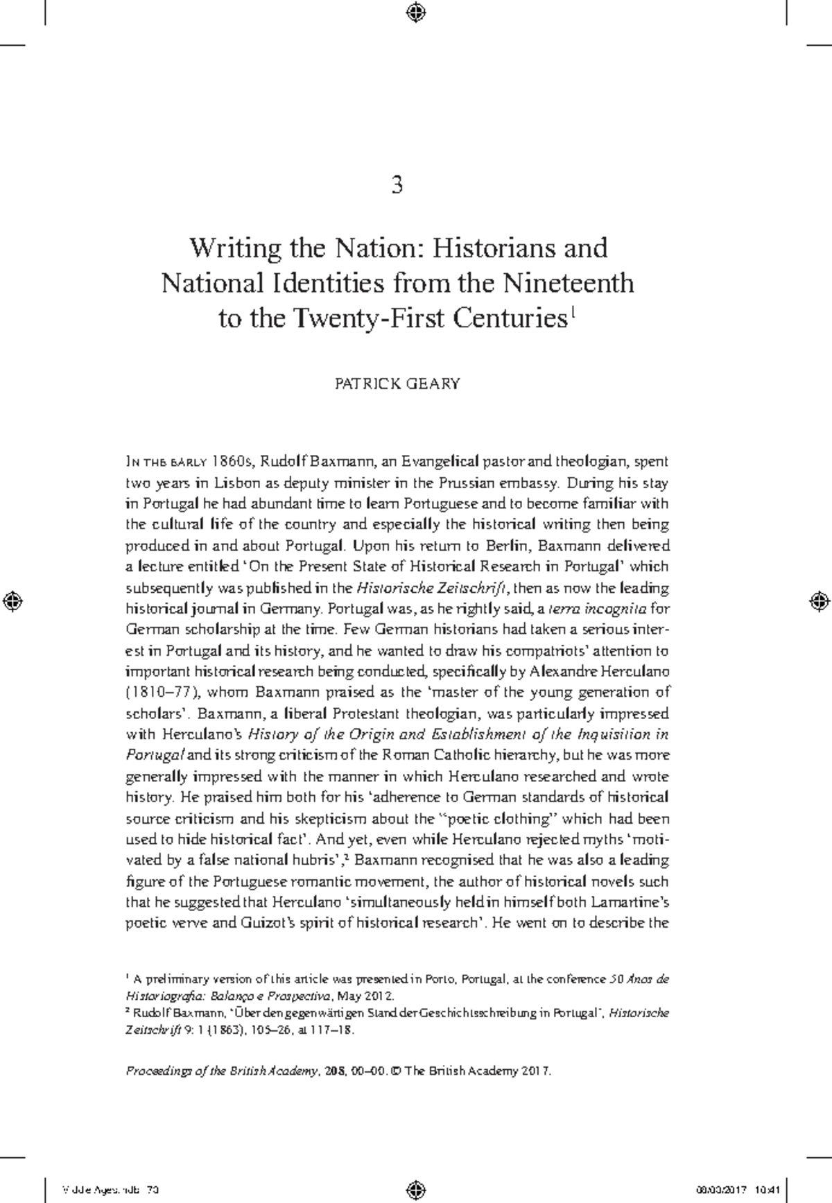 Writing the Nation: Historians and National Identities in the 19th ...