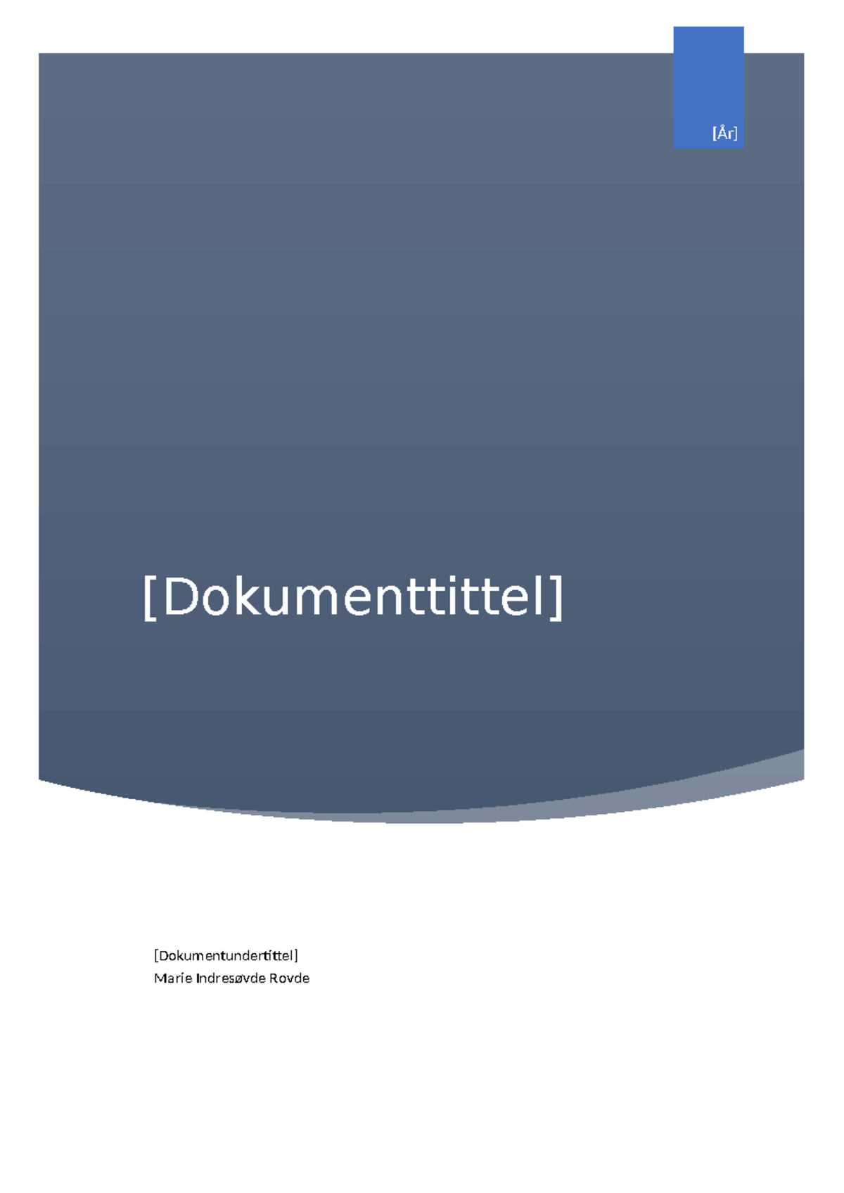 Mal for rapporter - BIO126 - [Dokumenttittel] [År] [Dokumentundertittel ...