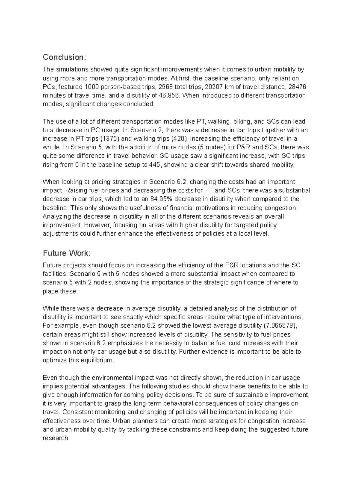 Assignment 3 - Enhancing Urban Mobility: Simulation Insights and ...