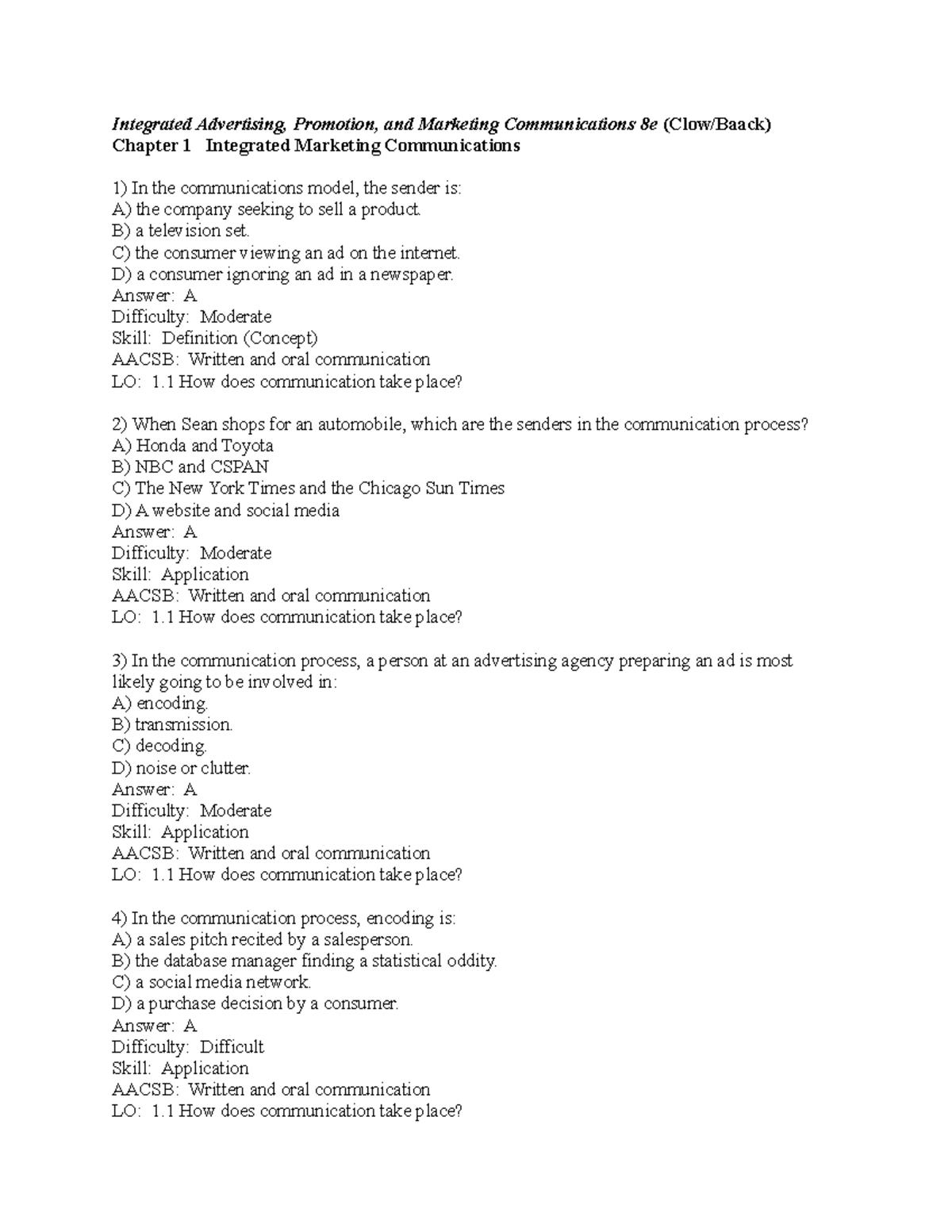 Chapter 1 - Understanding Marketing Communications (MKT 101) - Studocu