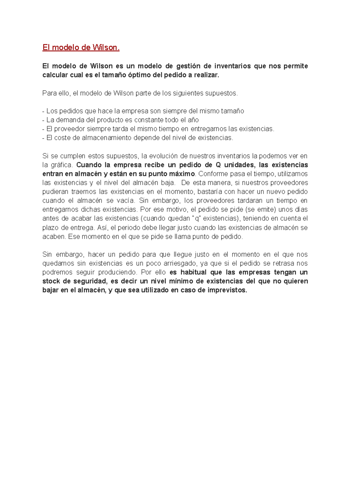 Metodo Wilson - dsas - El modelo de Wilson. El modelo de Wilson es un ...