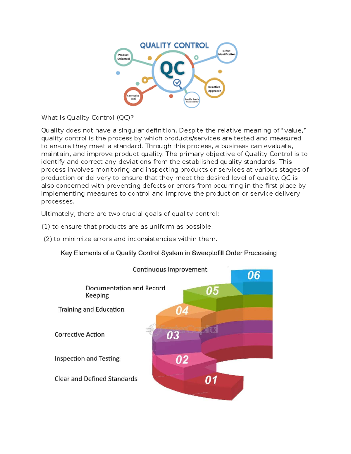 Quality Control (QC) Overview: Key Concepts and Importance - Studocu