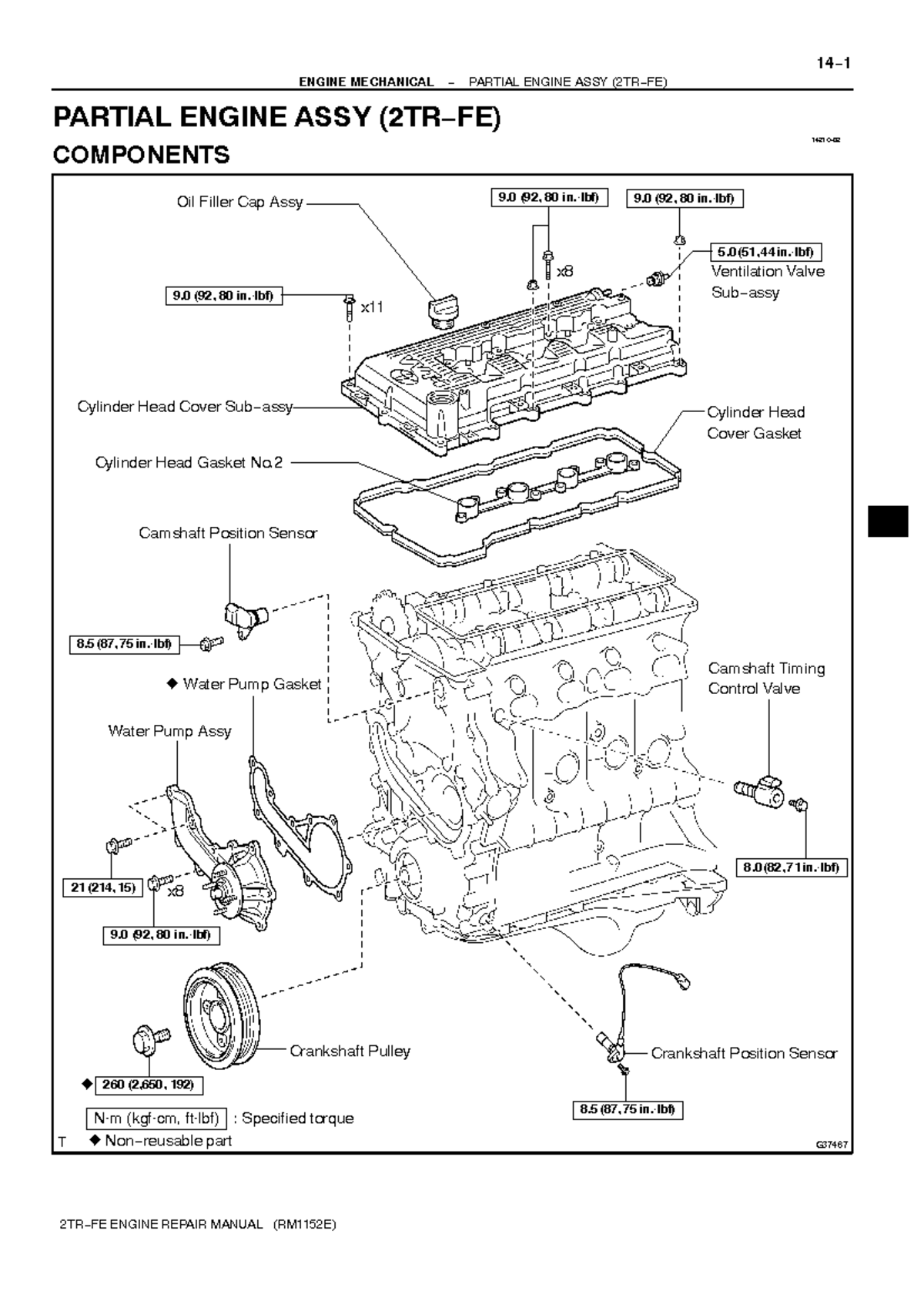 2TR-FE ENGINE MECHANICAL PARTIAL ASSY REPAIR MANUAL - Studocu