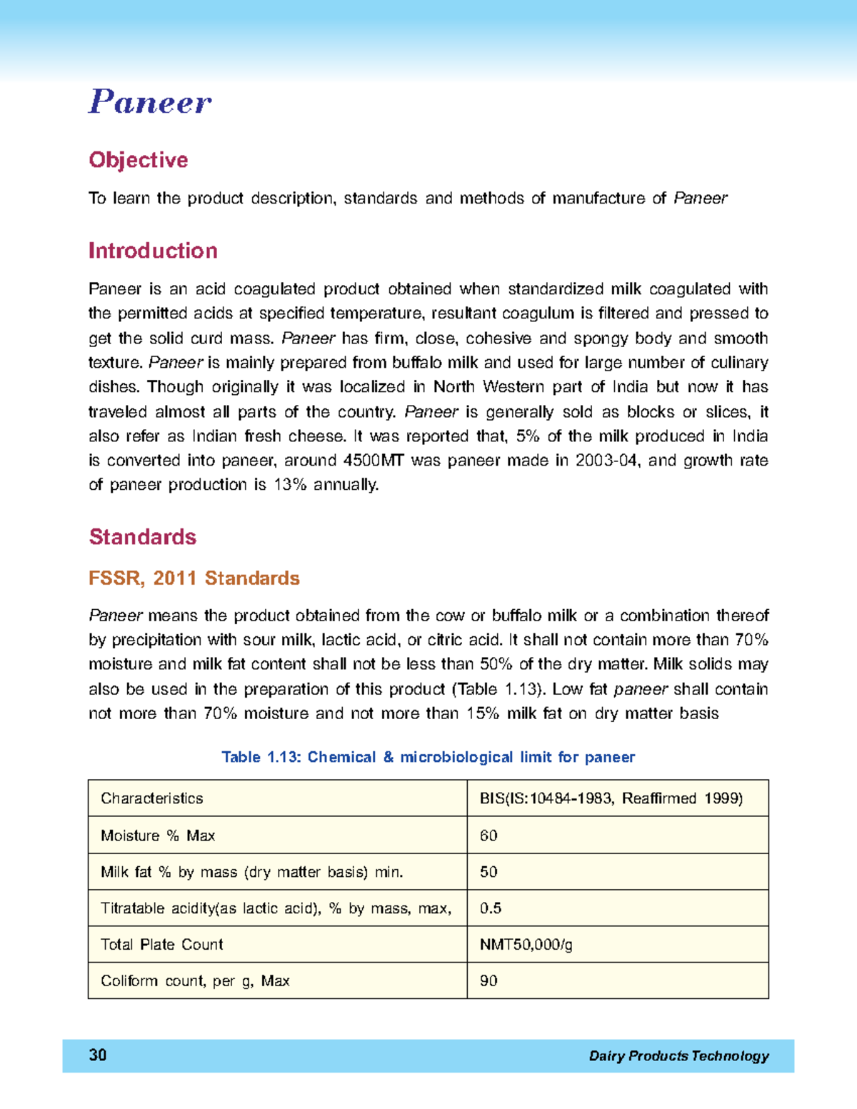 UNIT-2 - This is a notes for food and dairy - Paneer objective to learn ...