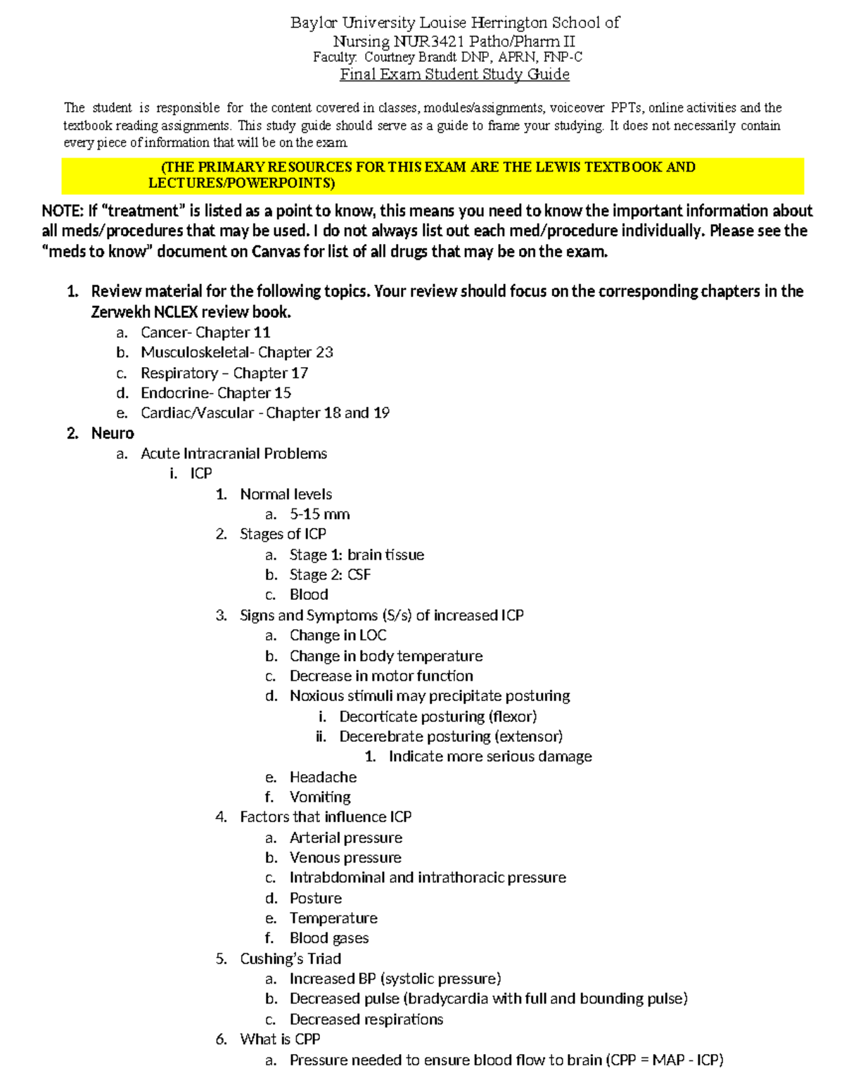 Exam 3 Study Guide-4 - Exam 3 Lecture notes - Baylor University Louise ...