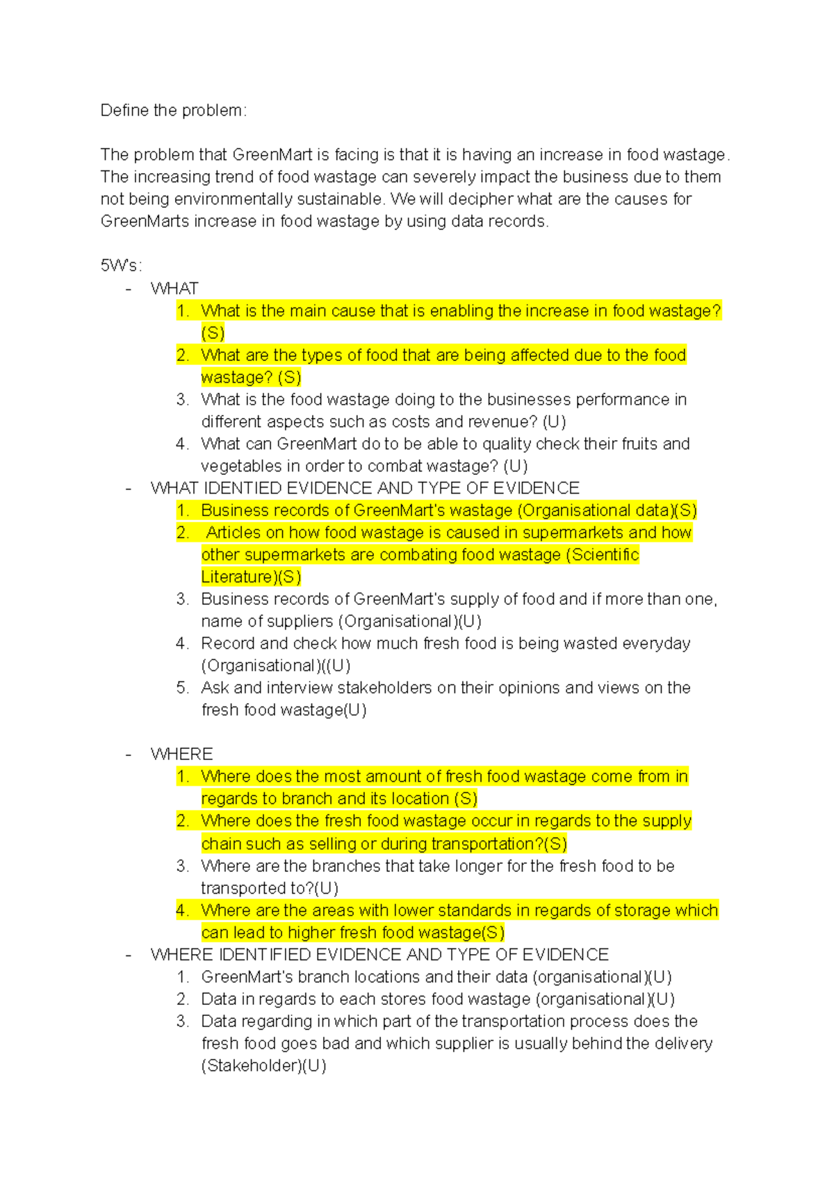 COMM1110 Assignment 3 Draft - Define the problem: The problem that ...