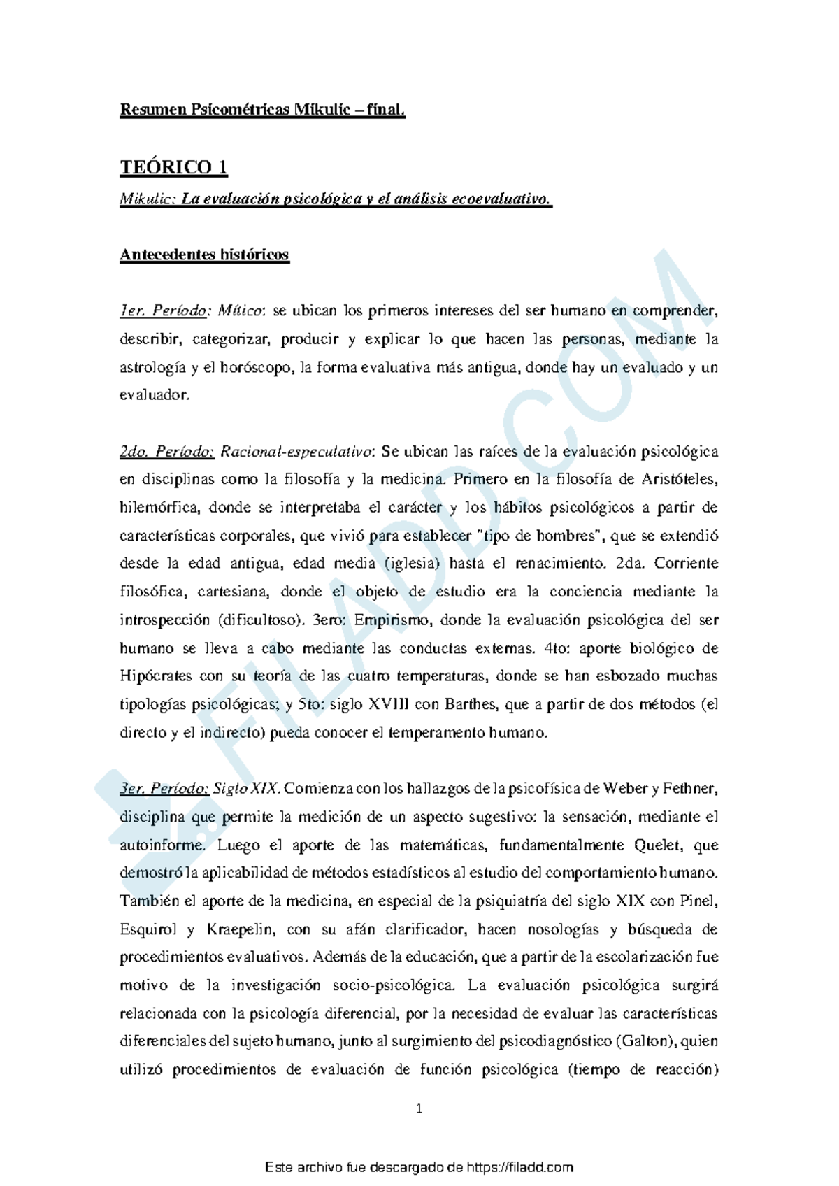 Resumen Psicometricas Mikulic final 1 - 1 Resumen Psicométricas Mikulic ...