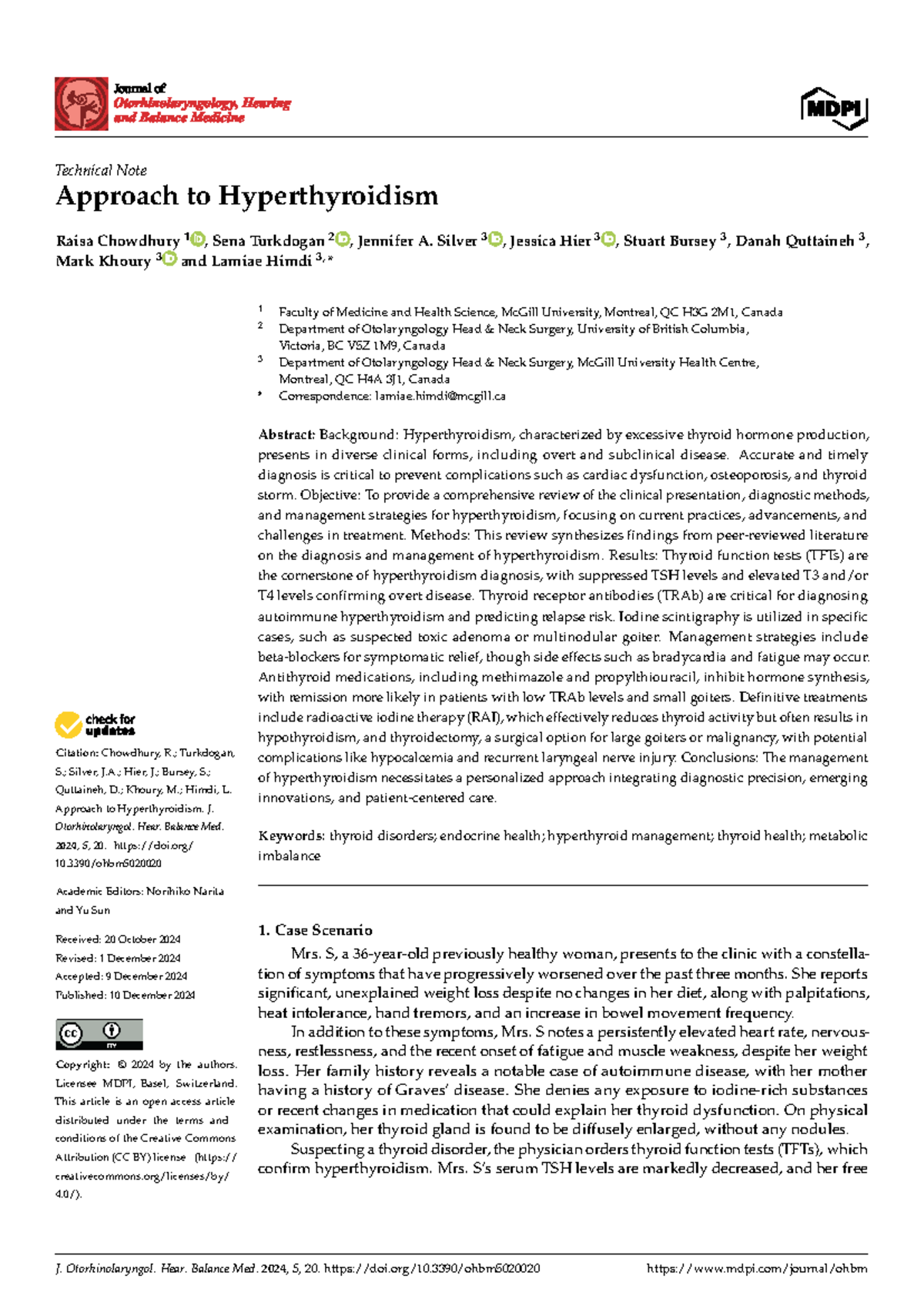 Approach to Hyperthyroidism: A Comprehensive Review (OHBM-05-00020 ...